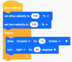 set speed vexcode iq